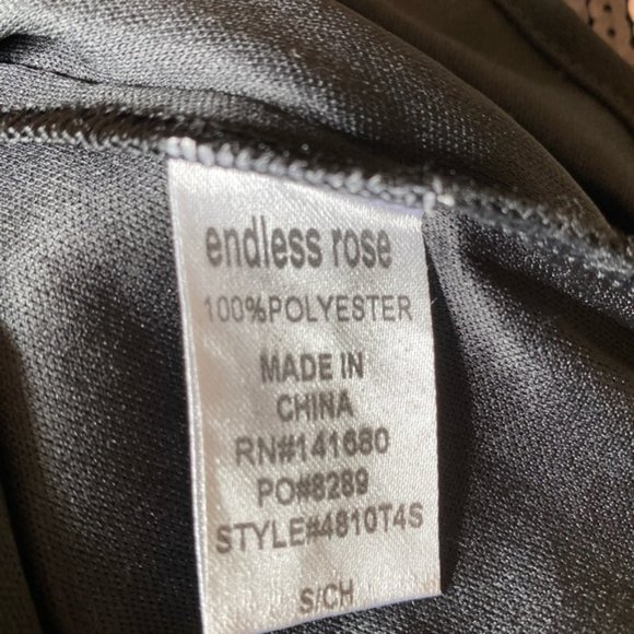 AKIRA Black/Silver Sequin 3/4 Sleeve Crop Top - Picture 6 of 6